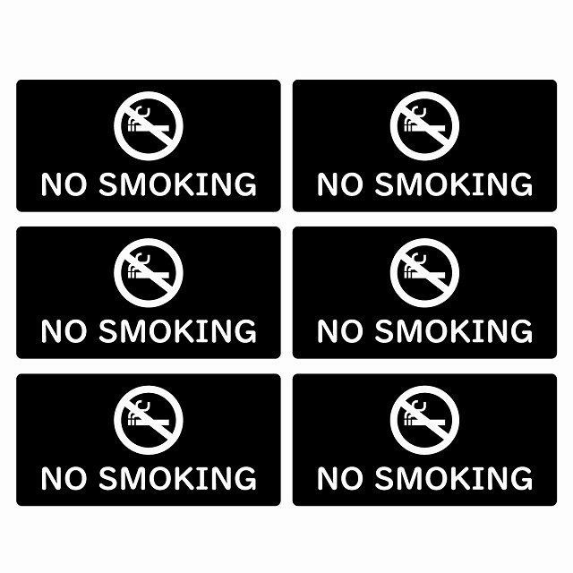 【楽天市場】NO SMOKING ブラック 禁煙 48x24mm 6枚セット ステッカー シール レンタカー 代車 シェアカー ピクトサイン