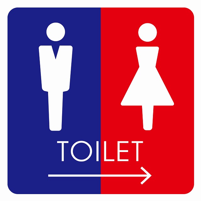 【楽天市場】トイレ 御手洗 TOILET トイレマーク C2男女 右 矢印 ピクトサイン ステッカー シール 塩ビ製 サイン ウォール ...