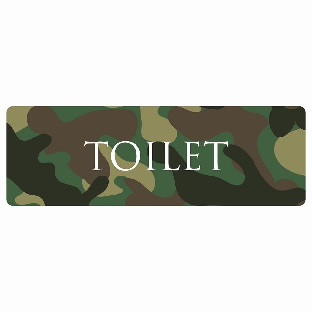 トイレ 案内 シール TOILET 文字タイプ 迷彩 カラー 長方形 ドア 防水 屋内 屋外 サインステッカー ピクトサイン トイレマーク表示 案内 注意 施設 御手洗 TOILET おしゃれ シンプル 安全対策