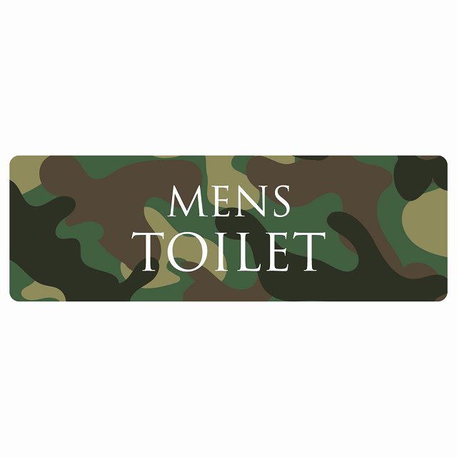トイレ 案内 シール MENS 文字タイプ 迷彩 カラー 長方形 ドア 防水 屋内 屋外 サインステッカー ピクトサイン トイレマーク表示 案内 注意 施設 御手洗 TOILET おしゃれ シンプル 安全対策