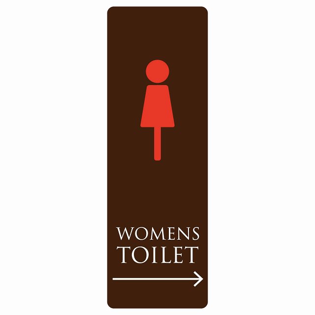 トイレ 案内 シール WOMENS ブラウン＆カラー 右 矢印 長方形 縦 方向案内 進路ドア 防水 屋内 屋外 サインステッカー ピクトサイン トイレマーク表示 案内 注意 施設 御手洗 TOILET おしゃれ シンプル 安全対策 4,412円