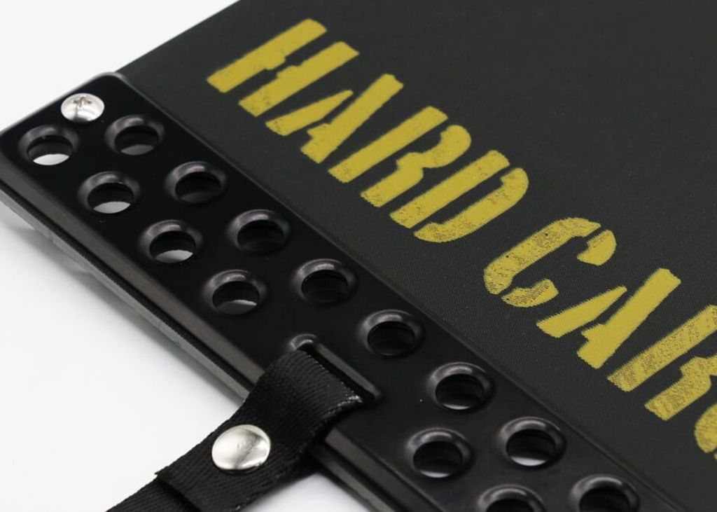 ハードカーゴ マッドフラップ ブラックアルマイト×カーキロゴ 2枚/セット ムーヴキャンバス LA850S LA860S 2022/7- HARD CARGO カーキ