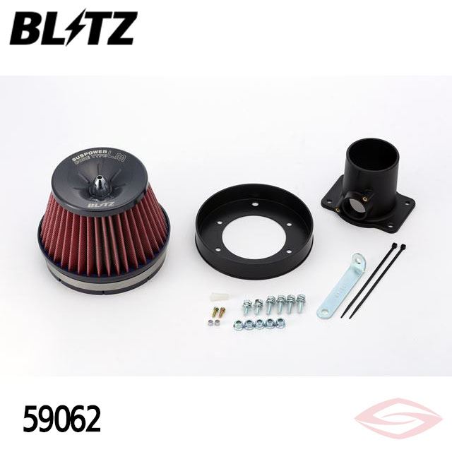 BLITZ サスパワーLMレッド エアクリーナー カローラフィールダー ZZE123G トヨタ(59062) /ブリッツ コアタイプ SUS POWER LM-RED