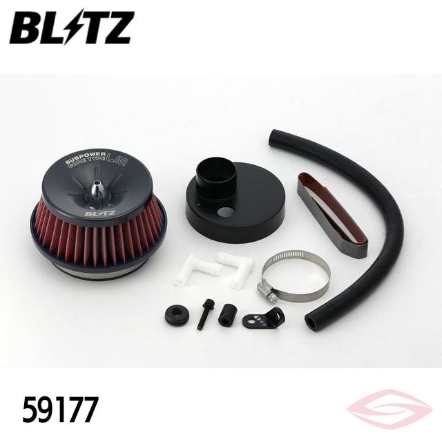 BLITZ サスパワーLMレッド エアクリーナー フレアワゴンカスタムスタイル MM32S マツダ(59177) /ブリッツ コアタイプ SUS POWER LM-RED