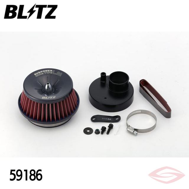 BLITZ サスパワーLMレッド エアクリーナー ワゴンR MC11S スズキ(59186) /ブリッツ コアタイプ SUS POWER LM-RED