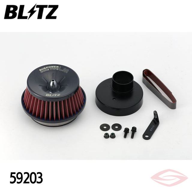 BLITZ サスパワーLMレッド エアクリーナー eKスペースカスタム B11A MITSUBISHI(59203) /ブリッツ コアタイプ SUS POWER LM-RED｜エスクリエイト