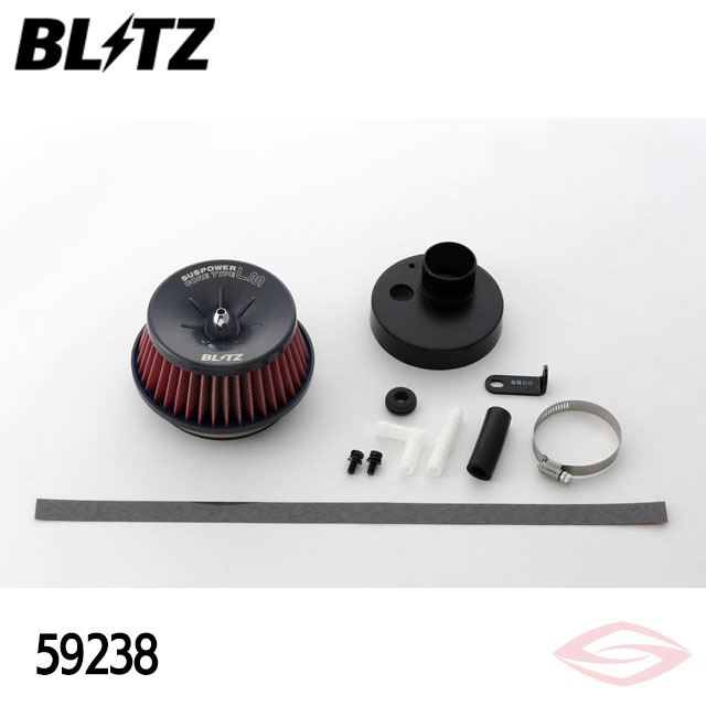 BLITZ サスパワーLMレッド エアクリーナー エブリイワゴン DA17W スズキ(59238) /ブリッツ コアタイプ SUS POWER LM-RED