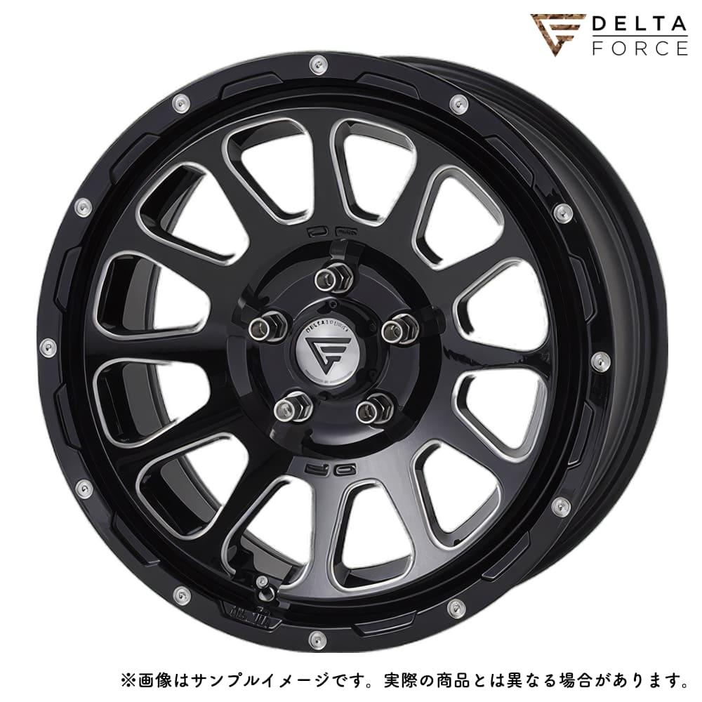 デルタフォース オーバル 17x7.0J 5H 114.3 +32 ブラックマシニング (BKM) / 17インチ ホイール1本 DELTA FORCE OVAL / ハブ径:73.1 RAV4 等|エスクリエイト