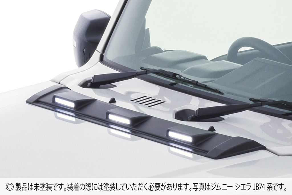 JAOS ボンネットディフレクター 未塗装品 ジムニー JB74系 【B036513NP】/ BONNET DEFLECTOR JB64/74 18+ NO PAINT