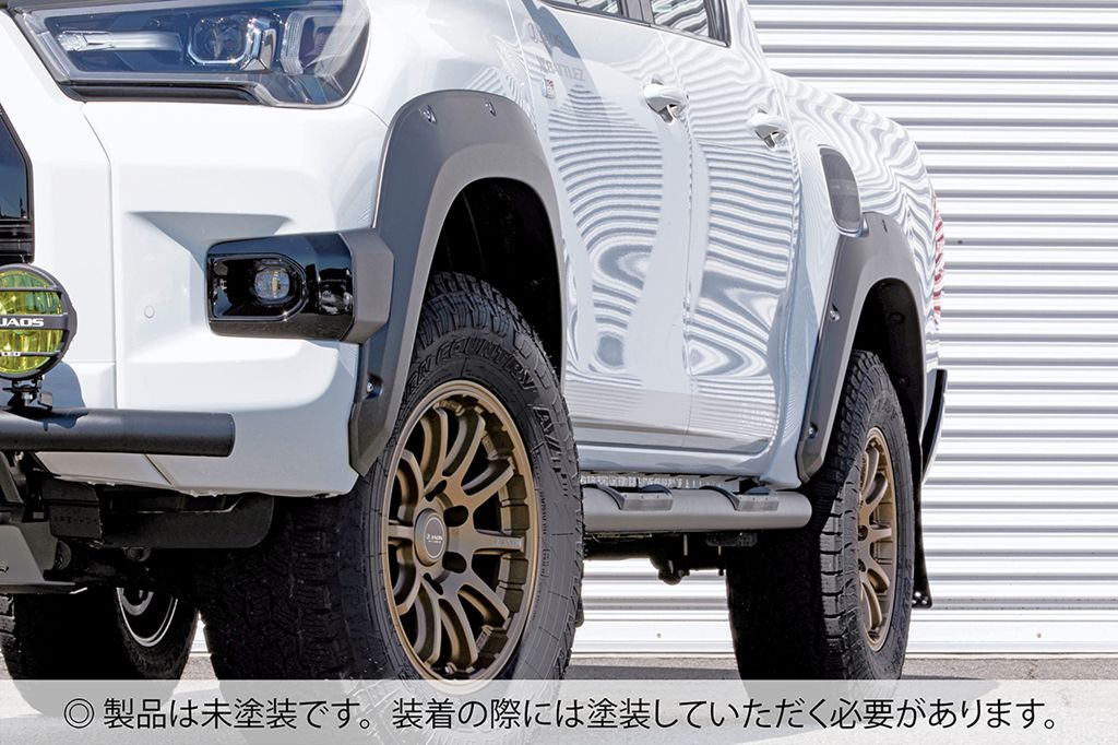 JAOS フェンダーガーニッシュ type-X 未塗装品 ハイラックス 125系 Z“GR SPORT” 【B134099】/ FENDER GARNISH TYPE-X 9MM HILUX GR-S 21+ ジャオス|エスクリエイト