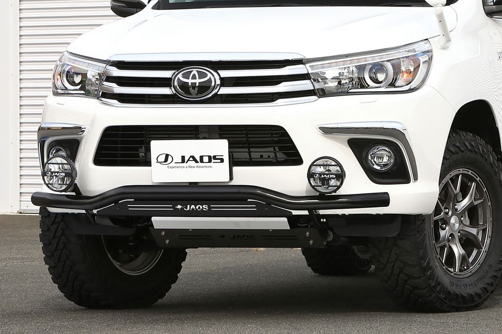 JAOS フロントスキッドバー ブラック／ブラック ハイラックス 125系 【B150096DZ】/ FRONT SKID BAR BLACK/BLACK HILUX 17-20