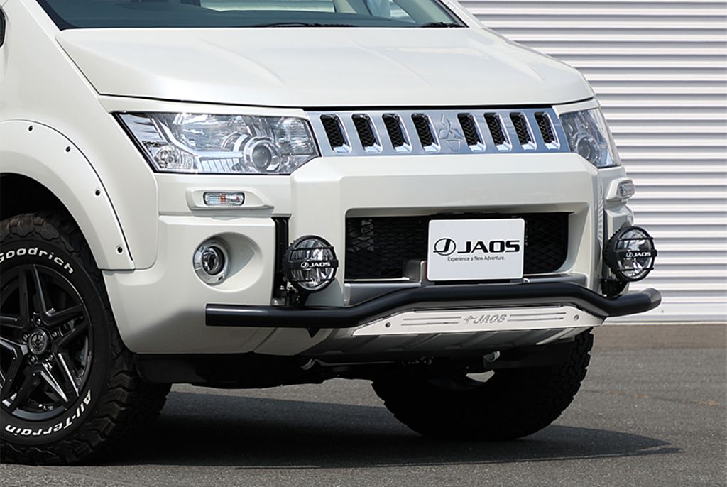 【JAOSステッカープレゼント中】フロントスキッドバー ブラック/ブラスト デリカ D5【B150305C】/ FRONT SKID BAR(POLISHING/SHOT BLASTING) DELICA D5 18+ ジャオス デリカD5|エスクリエイト