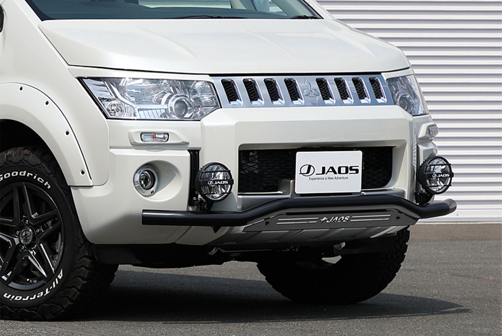 【JAOSステッカープレゼント中】フロントスキッドバー ブラック／ブラック デリカ D5【B150305D】/ FRONT SKID BAR(BLACK/BLACK ) DELICA D5 18+ ジャオス デリカD5｜エスクリエイト