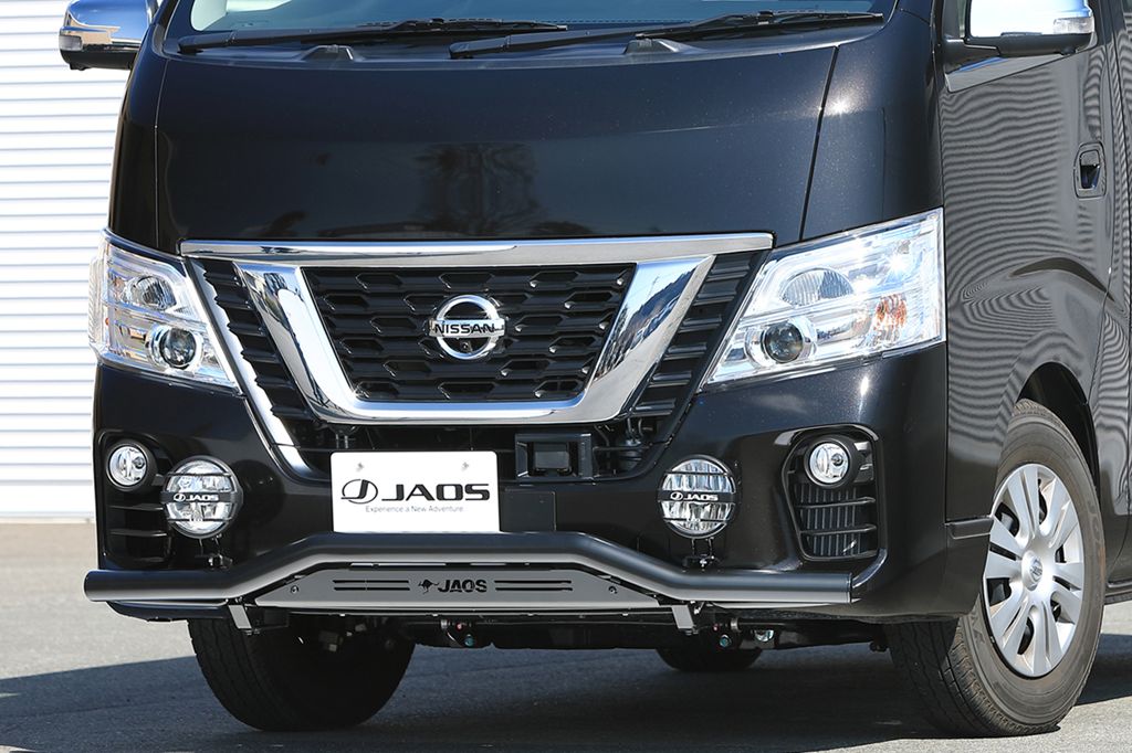 JAOS フロントスキッドバー 標準 ブラック／ブラック キャラバン E26系 【B150484D】/ FRONT SKID BAR BLACK/BLACK CARAVAN 17+