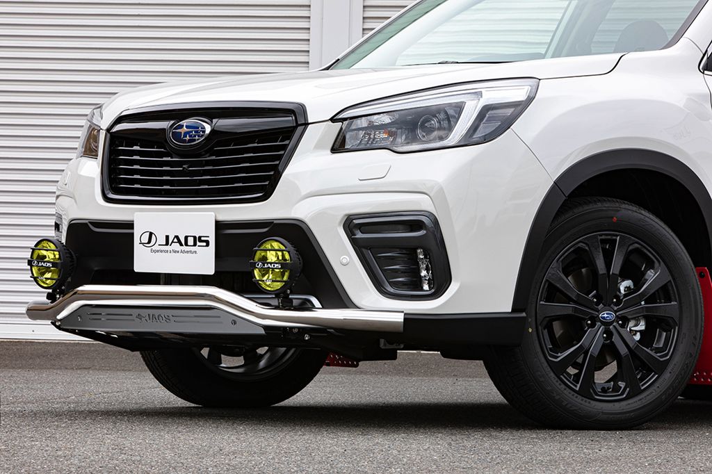 JAOS フロントスキッドバー ポリッシュ/ブラック フォレスター SK#系 【B150744B】/ FRONT SKID BAR POLISH/BLACK FORESTER 18+ ジャオス|エスクリエイト