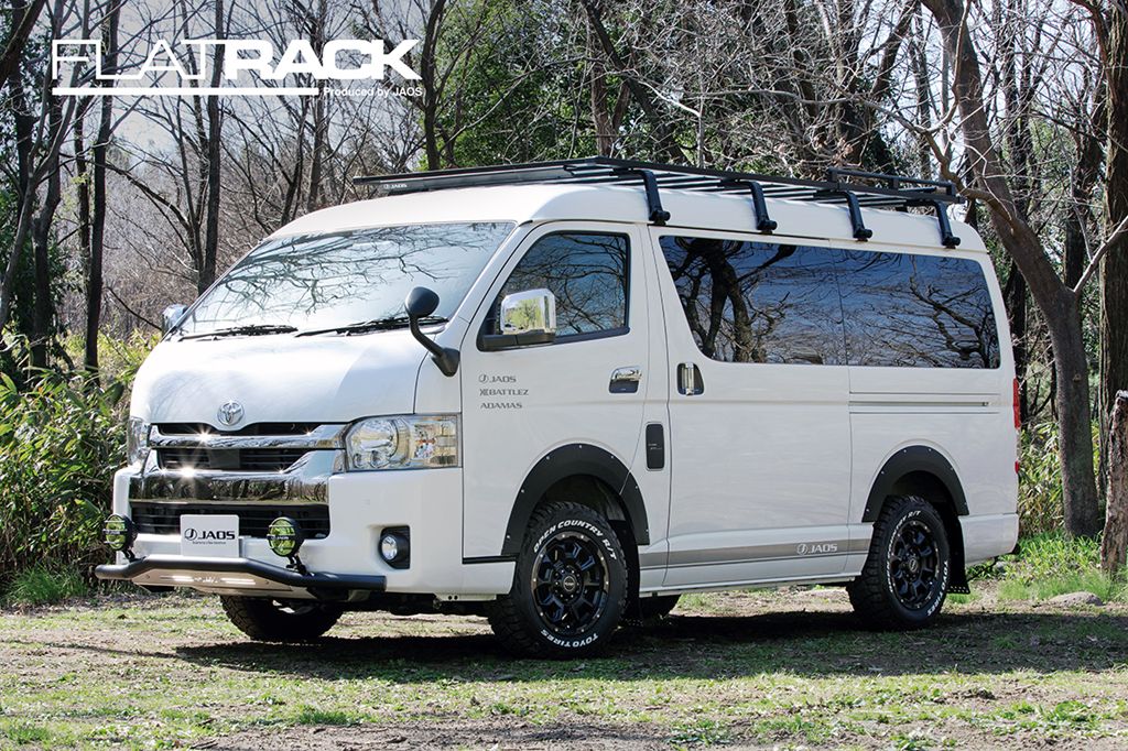JAOS フラットラック 1470×2950 ミドルルーフ用 ハイエース 200系 【B411830WL】/ FLAT RACK SET 1470X2950 GUTTER MOUNT TYPE-C (8 LEGS)