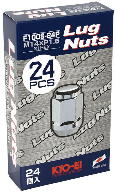 協永産業 ラグナット 袋タイプ 21HEX M14×P1.5 24個入 クロームメッキ / (F100S-24P) Lug Nut 24pcs KYO-EI キョーエイ