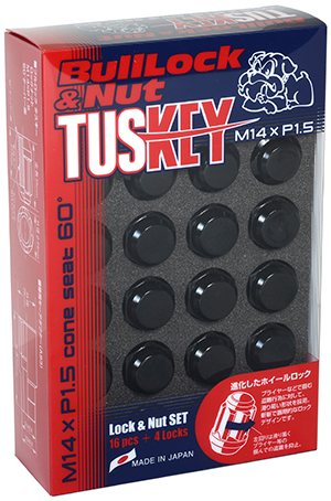 協永産業 ブルロックタスキー ロック＆ナットSET M14×P1.5 20pcs ブラック / Bull Lock&Nut TUSKEY (T0600B) KYO-EI