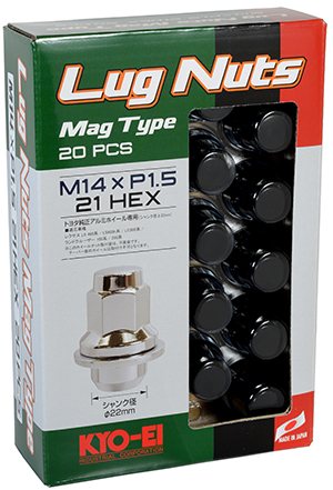 協永産業 ラグナット トヨタ純正アルミホイール専用 マグタイプ M14&times;P1.5 20pcs ブラック / Mag Type Lug Nut (T241B-20P) KYO-EI｜エスクリエイト