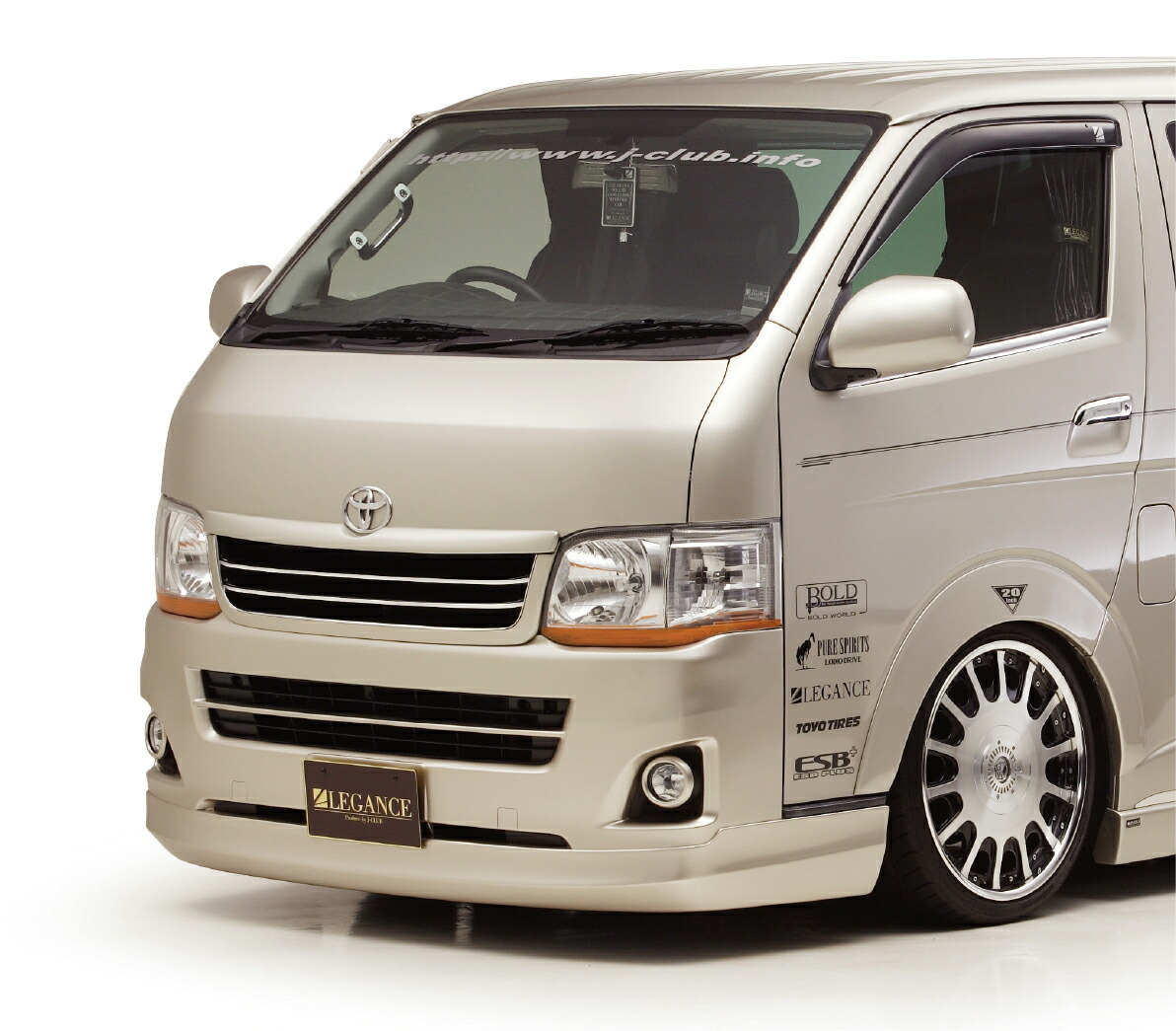 レガンス 3型ナロー用フロントハーフスポイラー ハイエース200系 ナローボディ LEGANCE j-club