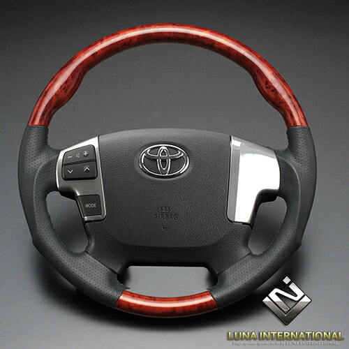 ハイエース/レジアスエース 200系 4型以降 (TRH2##/GDH2##/KDH2##) [2013/12～] 茶木目 ガングリップ ウッド＆レザーステアリング / フェガーリ FEGGARI ルナ インターナショナル