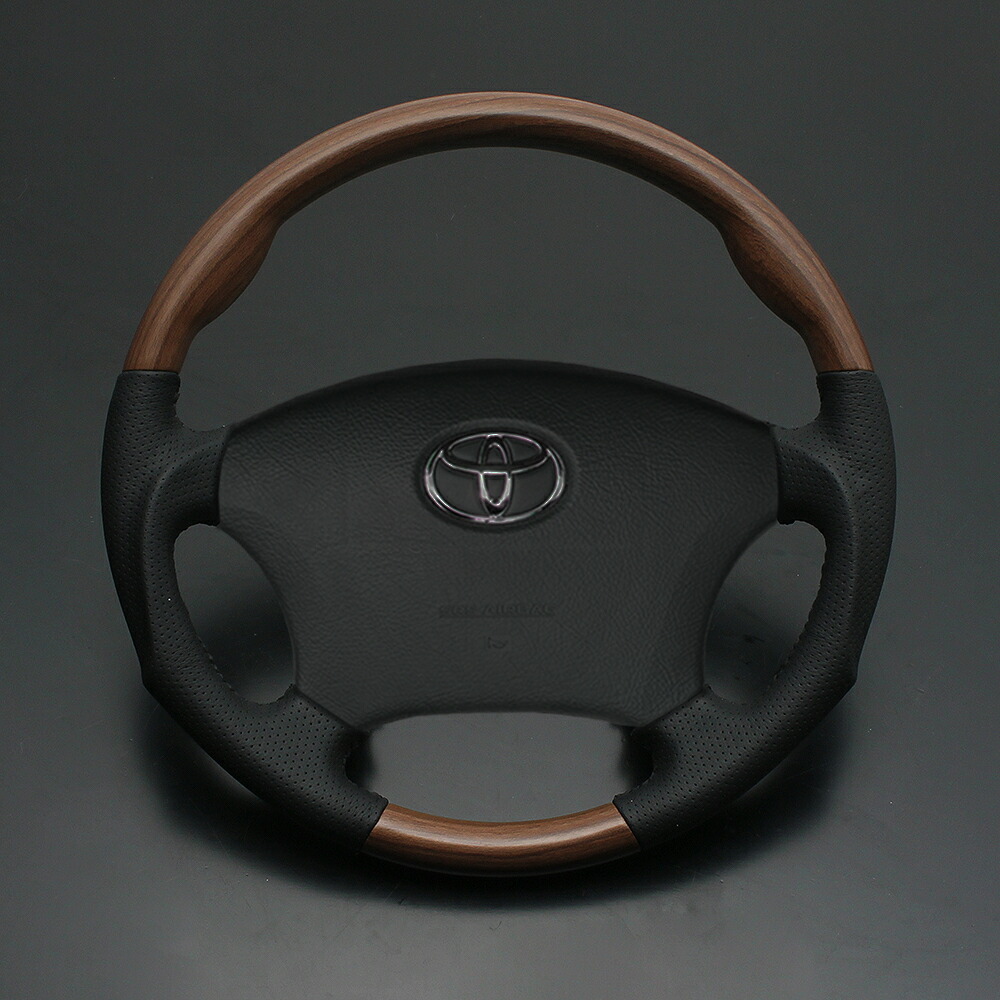 ハイエース/レジアスエース 200系 1～3型 (TRH2##/KDH2##) [2004/8～2013/10] オークウッド ガングリップ ヴィンテージ ウッド＆レザーステアリング / フェガーリ FEGGARI｜エスクリエイト