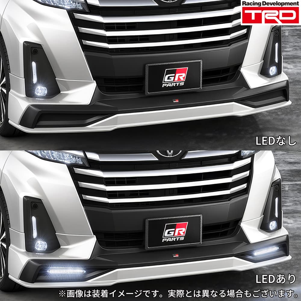 TRD GRフロントスポイラー（LED付） 塗装済 ルーミー 900系(M900A/M910A) / カラー選択 パールホワイトIII ブラックマイカメタリック レザーブルークリスタルシャイン MS341-B1018-A0/C0/J0｜エスクリエイト