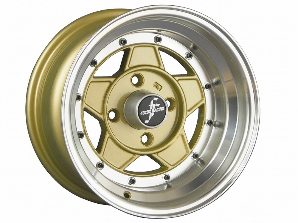 フォーカスレーシングファイブ ホイール1本(FOCUS5-13480KG) 14 x 8.0J 4H 114 -13 ゴールド / 14インチ コーリンプロジェクト Colin project FOUCSRACING SPOKE