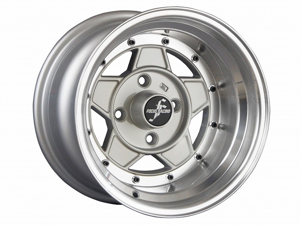 フォーカスレーシングファイブ ホイール1本(FOCUS5-25490KS) 14 x 9.0J 4H 114 -25 シルバー / 14インチ コーリンプロジェクト Colin project FOUCSRACING SPOKE｜エスクリエイト