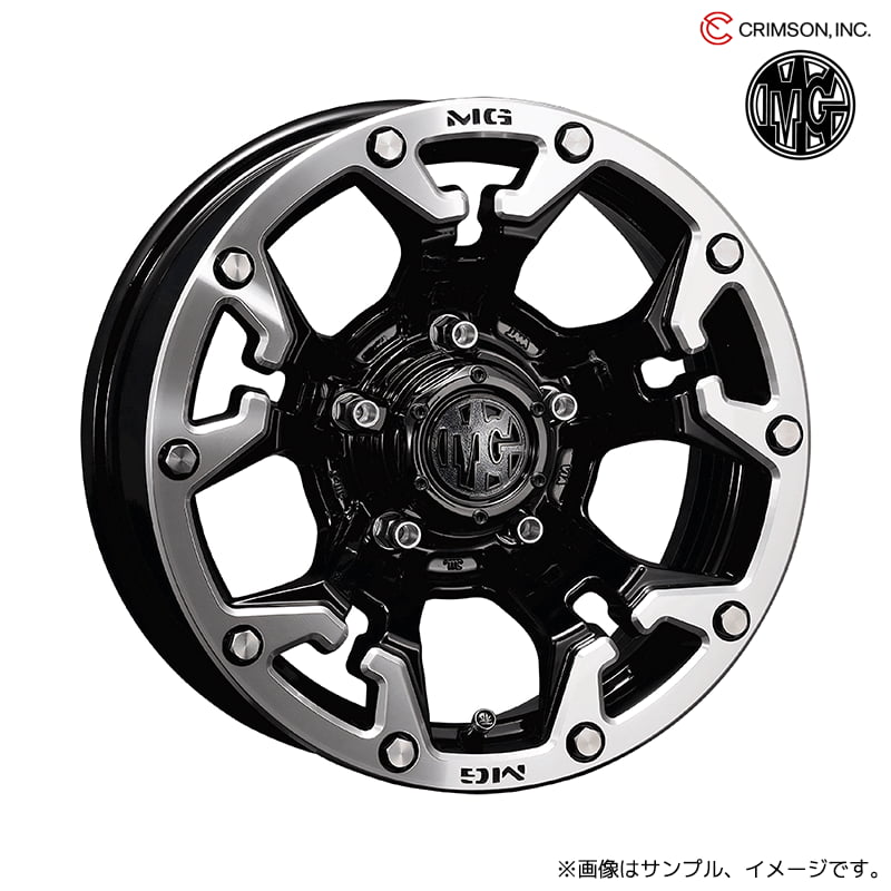 クリムソン MG ゴーレムFF アルミホイール1本 16x7.0J 5H 114.3 +35 ブラックxマシニングリップ(BLACK×MACHINING LIP) / 16インチ CRIMSON MG GOLEM FF