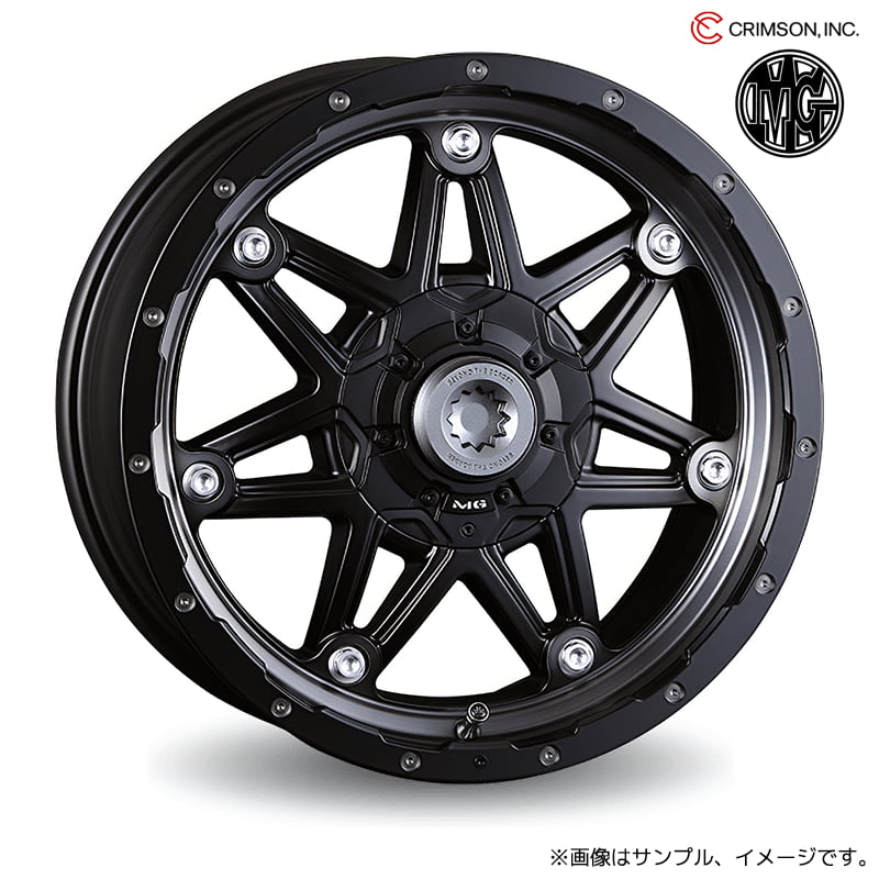クリムソン MG ライカン アルミホイール1本 17x8.0J 6H 139.7 マットブラッククリア(MAT BLACK CLEAR) ストリートロック(ブラック/ハイパーシルバー/レッド) / 17インチ CRIMSON MG LYCAN｜エスクリエイト