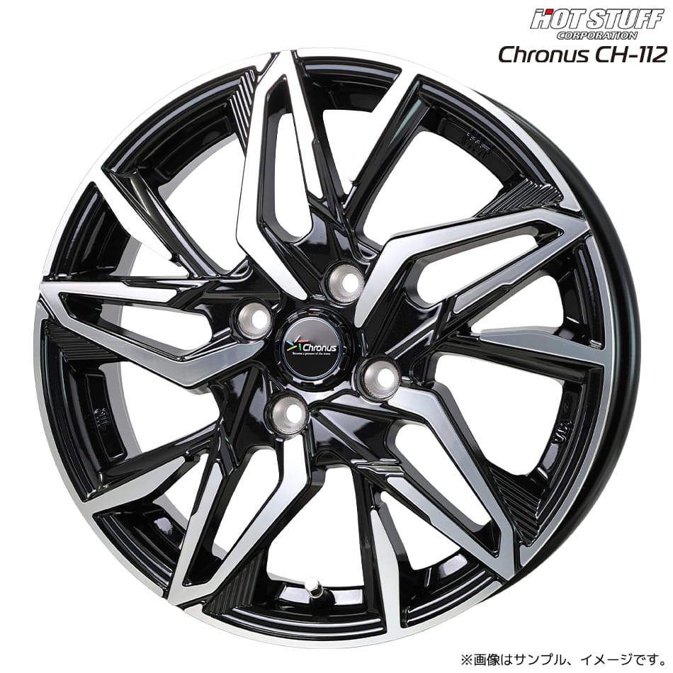 クロノス CH-112 ホイール1本 15x4.5J 4H 100 +45 メタリックブラックポリッシュ(MB/P) / 15インチ ホットスタッフ HOT STUFF Chronus CH112