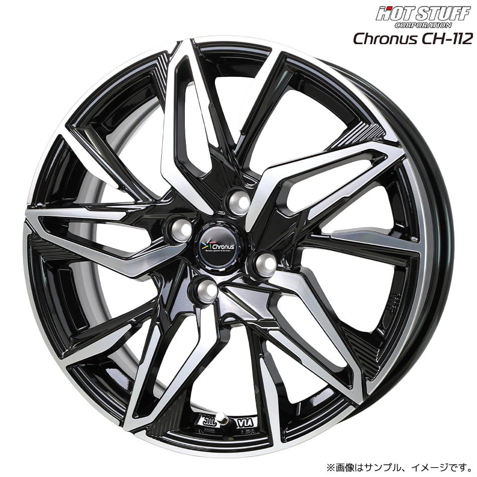 クロノス CH-112 ホイール1本 16x6.0J 4H 100 +45 メタリックブラックポリッシュ(MB/P) / 16インチ ホットスタッフ HOT STUFF Chronus CH112|エスクリエイト