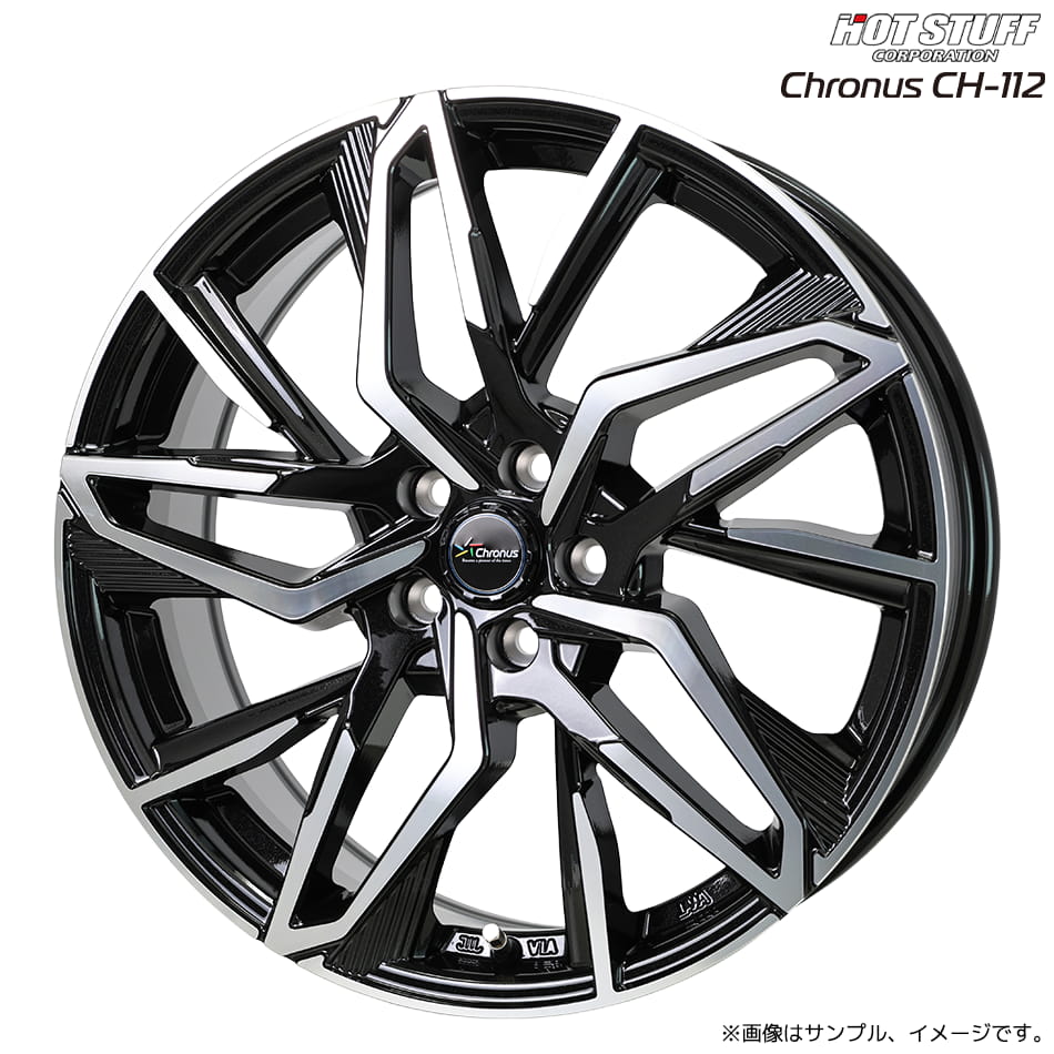 クロノス CH-112 ホイール1本 18x7.0J 5H 114.3 +53 メタリックブラックポリッシュ(MB/P) / 18インチ ホットスタッフ HOT STUFF Chronus CH112