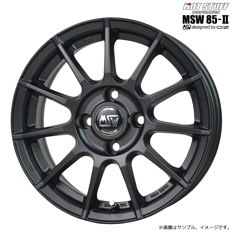MSW 85-II ホイール1本 17x7.0J 4H 98 +35 マットブラック(MBK) / 17インチ ホットスタッフ HOT STUFF 輸入車用 FIAT (Abarth) (フィアット(アバルト)) 60°テーパー|エスクリエイト