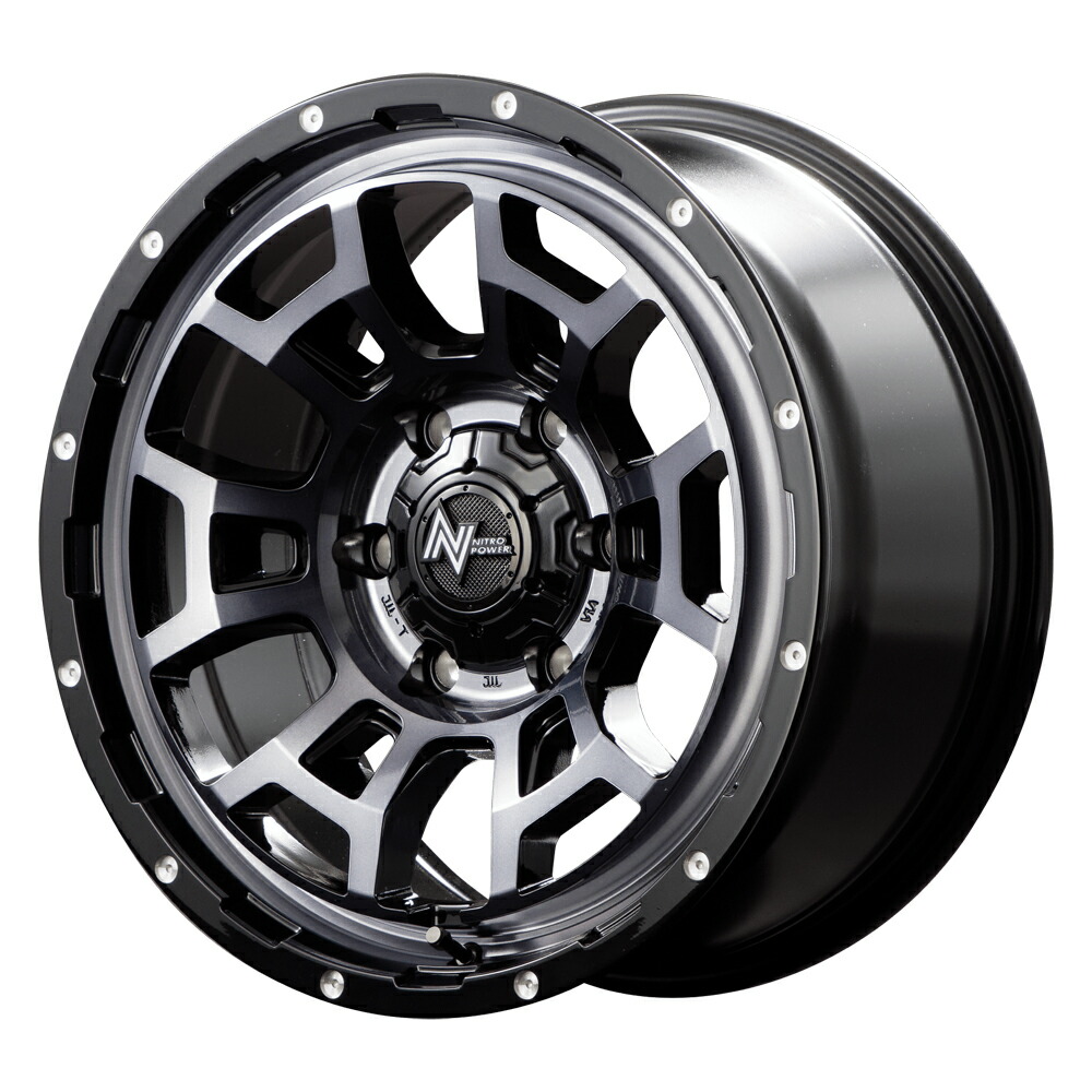 【楽天市場】ナイトロパワー H6SLUG アルミホイール(1本) 17x8.0 +20 139.7 6H(ブラッククリア/ピアスドリルド
