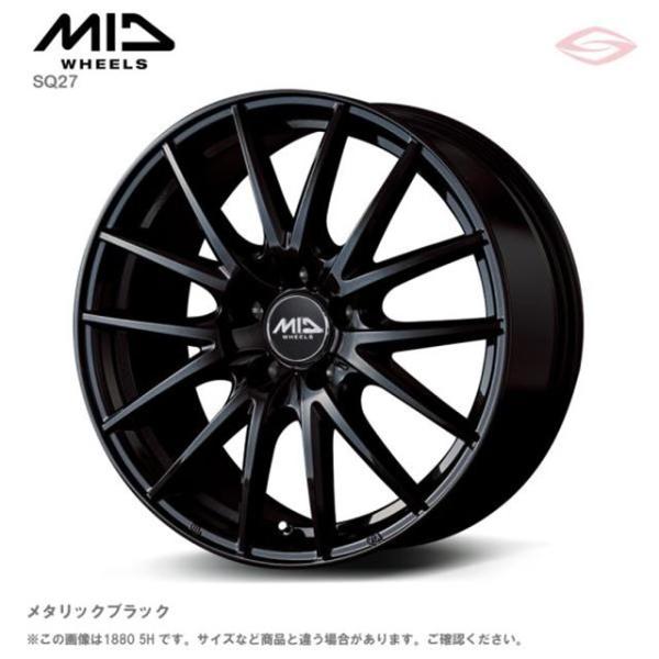 MIDホイールズ SQ27 ホイール1本 18x8.0J 5H 114.3 +42 メタリックブラック/18インチ MID WHEELS SQ27