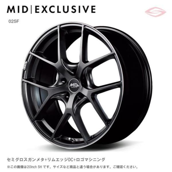 MIDエクスクルーシヴ 025F ホイール1本 17x7.0J 5H 100 +50 FG2 セミグロスガンメタ+リムエッジDC+ロゴマシニング/17インチ MID EXCLUSIVE 025F|エスクリエイト