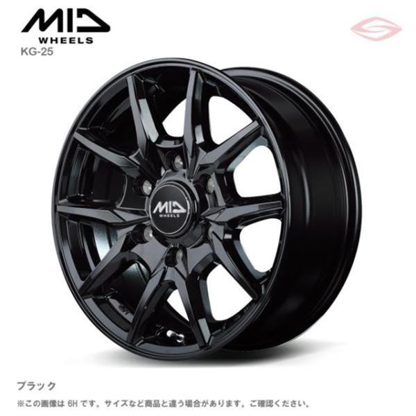 MIDホイールズ KG25 ホイール1本 15x5.5J 6H 139.7 +45 ブラック/15インチ MID WHEELS KG25