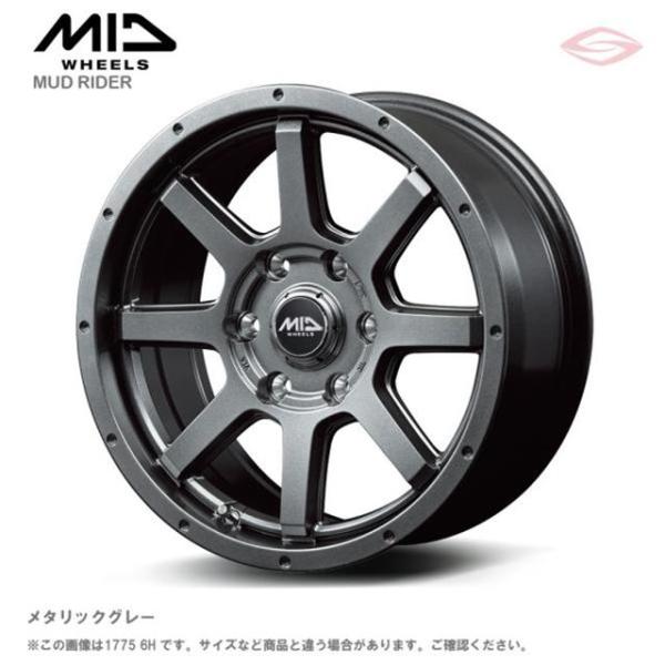 MIDホイールズ マッドライダー ホイール1本 15x6.0J 6H 139.7 +33 MG0　メタリックグレー/15インチ MID WHEELS MUD RIDER