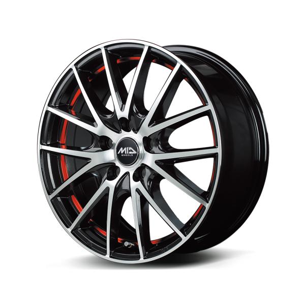MIDホイールズ RX27 ホイール1本 17x7.0J 5H 100 +50 R／BMP（BMP＋UC　RED）/17インチ MID WHEELS RX27