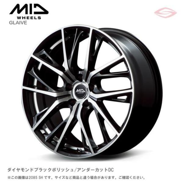 MIDホイールズ グレイヴ ホイール1本 18x7.0J 5H 114.3 +48 DBK　ダイヤモンドブラック／リムエッジ＆UCDC/18インチ MID WHEELS GLAIVE