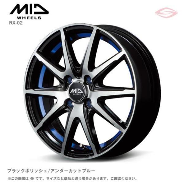 MIDホイールズ RX02 ホイール1本 15x5.5J 4H 100 +43 BP／BLU/15インチ MID WHEELS RX02