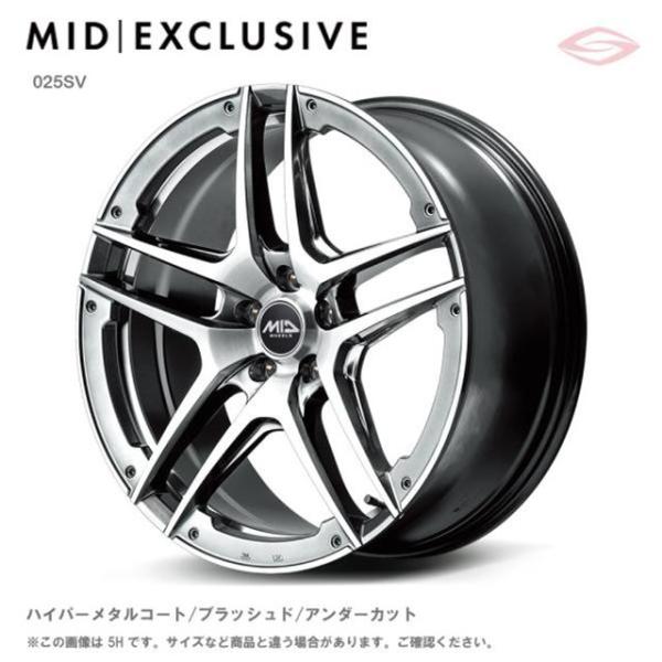 MIDエクスクルーシヴ 025SV ホイール1本 18x7.0J 5H 114.3 +48 　ハイパーメタルコート／ブラッシュド／アンダーカット/18インチ MID EXCLUSIVE 025SV 27,085円