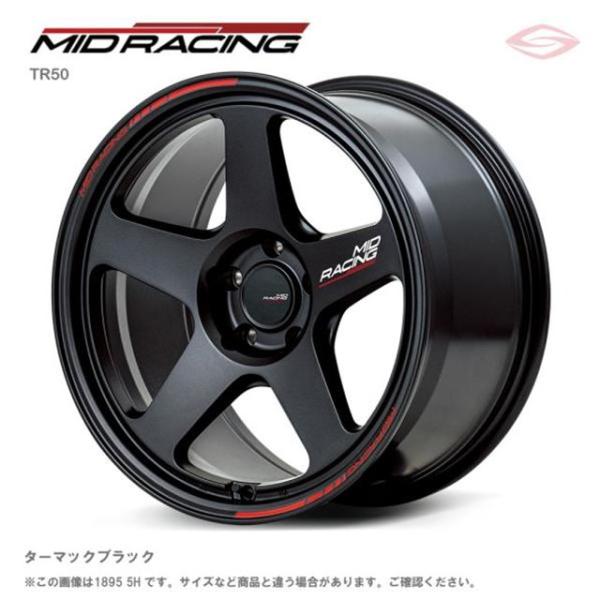 MIDホイールズ TR50 ホイール1本 16x6.0J 4H 100 +45 ターマックブラック/16インチ MID RACING TR50