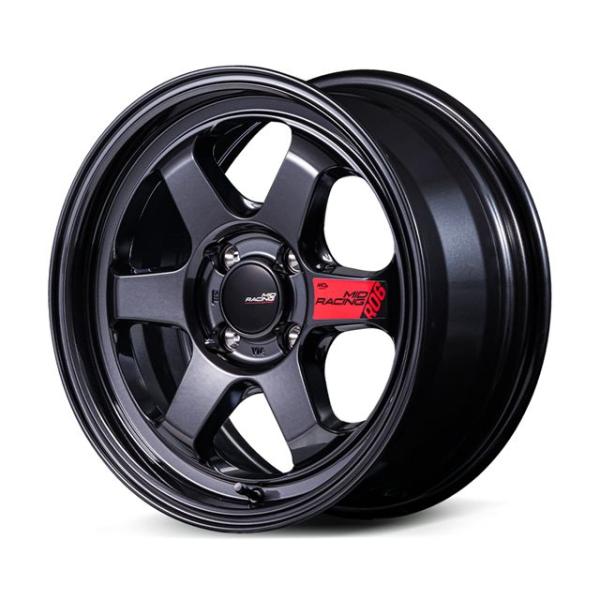 MIDレーシング R06 ホイール1本 15x7.0J 4H 100 +35 クリスタルブラック/15インチ MID RACING R06