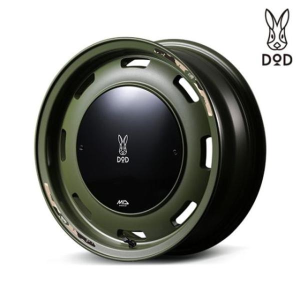 MIDホイールズ x DOD ウシャリントバリ ホイール1本 15x4.5J 4H 100 +45 SOG　Semi　Gloss　OD　Green/15インチ MID WHEELS X DOD ウシャリントバリ｜エスクリエイト 18,018円