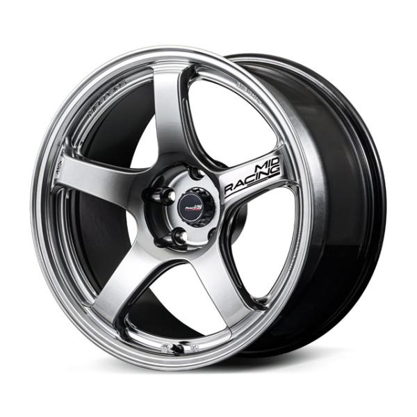 MIDレーシング R50 EVO ホイール1本 18x9.5J 5H 114.3 +10 HYPER SILVER/18インチ MID RACING R50 EVO