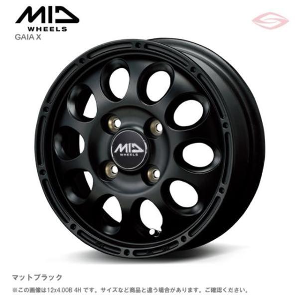 MIDホイールズ ガイア クロス ホイール1本 12x4.0B 4H 100 +42 マットブラック/12インチ MID WHEELS GAIA-X|エスクリエイト