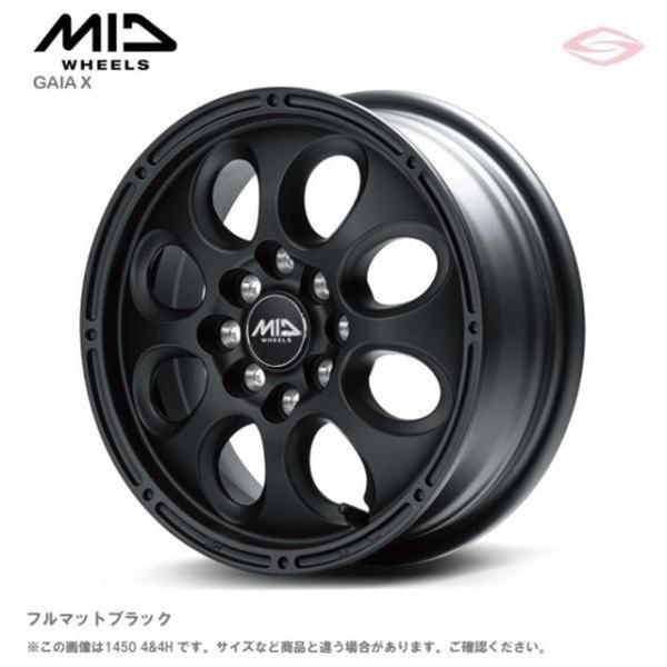 MIDホイールズ ガイア クロス ホイール1本 14x5.0J 8H 100&114 +42 フルマットブラック/14インチ MID WHEELS GAIA-X 10,970円